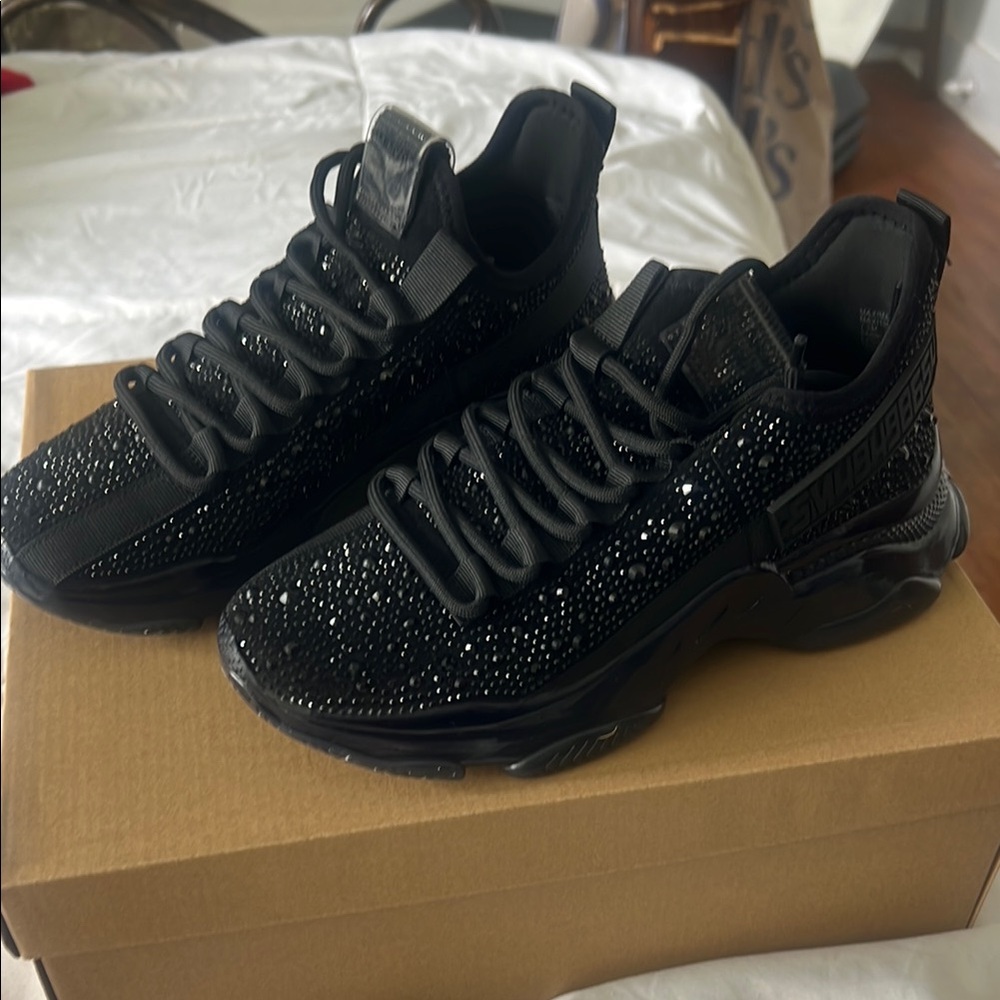 Steve Madden Black Rhinestone Sneakers. THEY RUN SMALL!